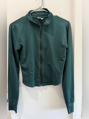 Women’s Forest Green Zip-Front Lightweight Jacket